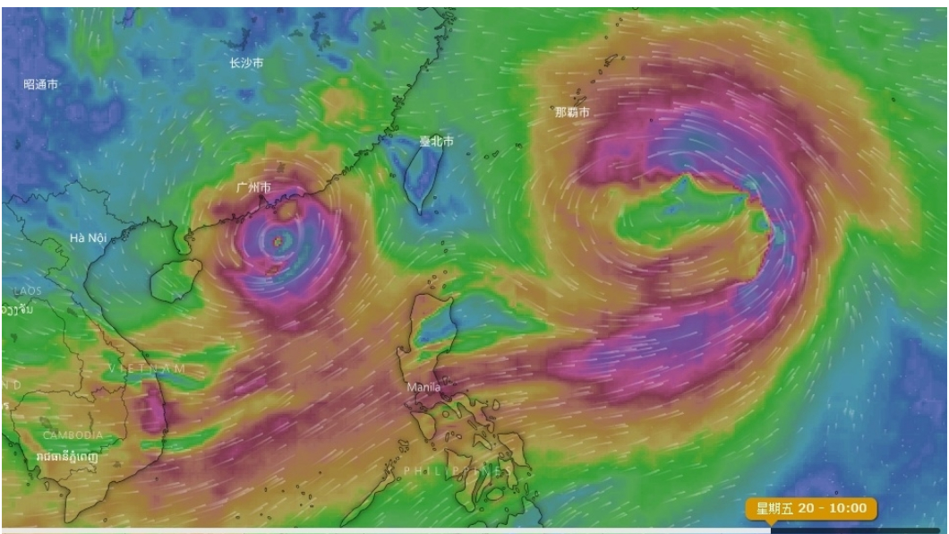 下週熱帶擾動旺盛，颱風活躍期開始。圖／windy.com