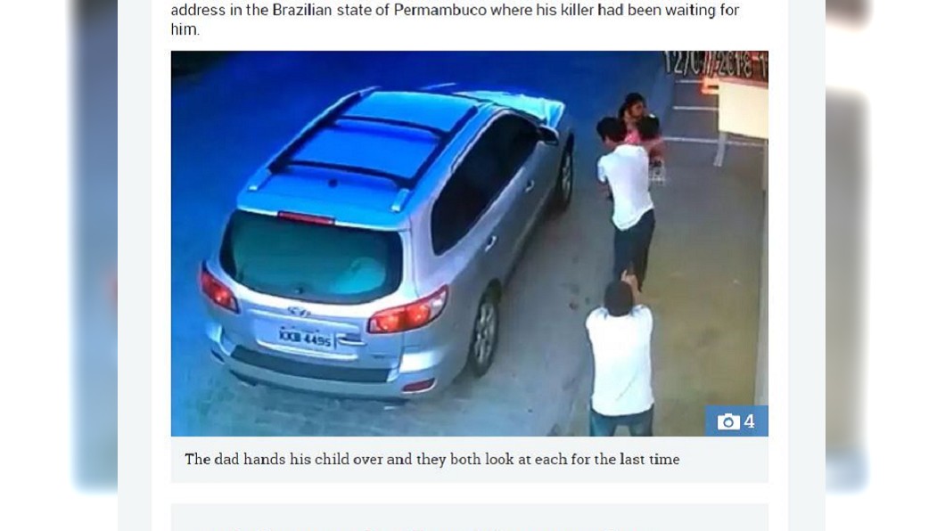 槍手逼近，巴西男子里貝羅將女兒交給他人，叫她們趕緊快逃。圖／翻攝自The Sun網站