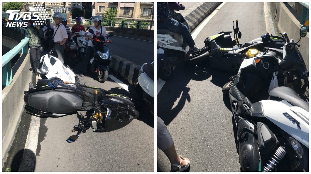 這起逆向車禍一共造成3輛車發生擦撞意外。(圖/TVBS)