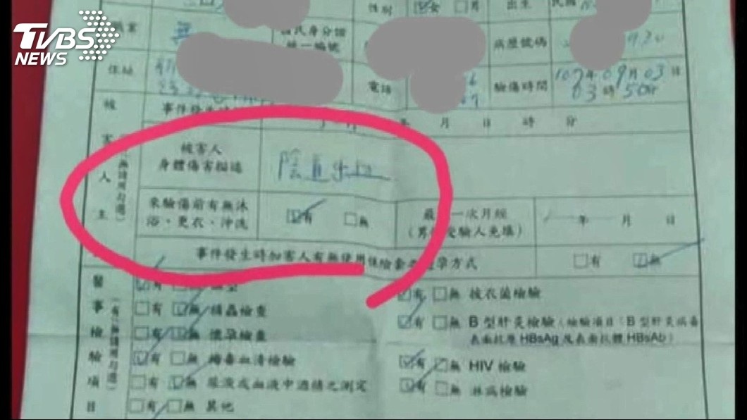 女童的驗傷單。(圖/TVBS)