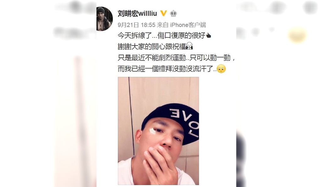 圖/翻攝自劉畊微博