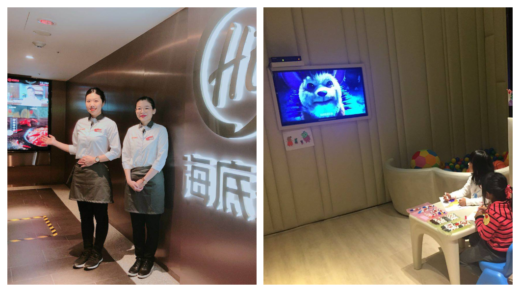 海底撈每年快速成長,海底撈創辦人張勇以「連住利益、鎖住管理」策略,推行「店長師徒制」,讓店長「一手抓客戶、一手抓員工」,才能讓海底撈企業文化由下而上,驅動成長。左圖為海底撈台北慶城店,右圖為海底撈店中有專闢的親子空間。 圖/海底撈臉書