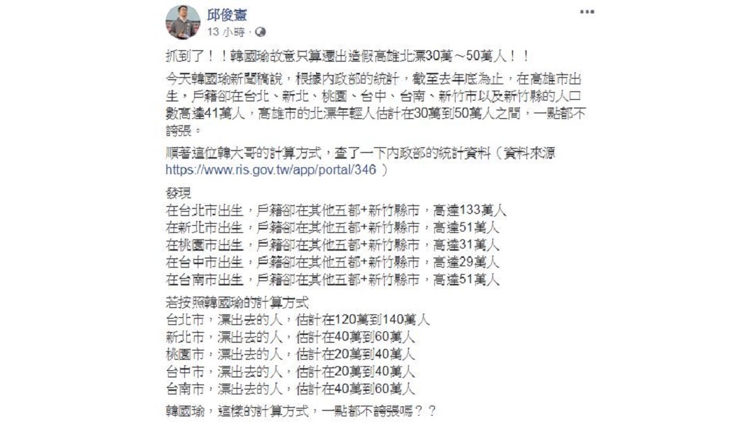 圖/翻攝自邱俊憲臉書