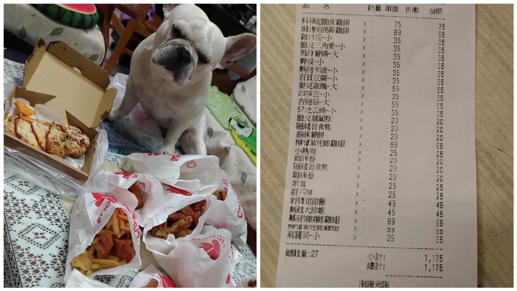 最後女網友分享帳單,男友一共花了1175元。(圖/翻攝自Dcard)