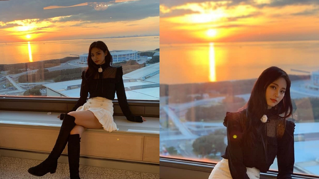 周子瑜PO出一系列美照,向粉絲拜年。圖/翻攝自TWICE IG