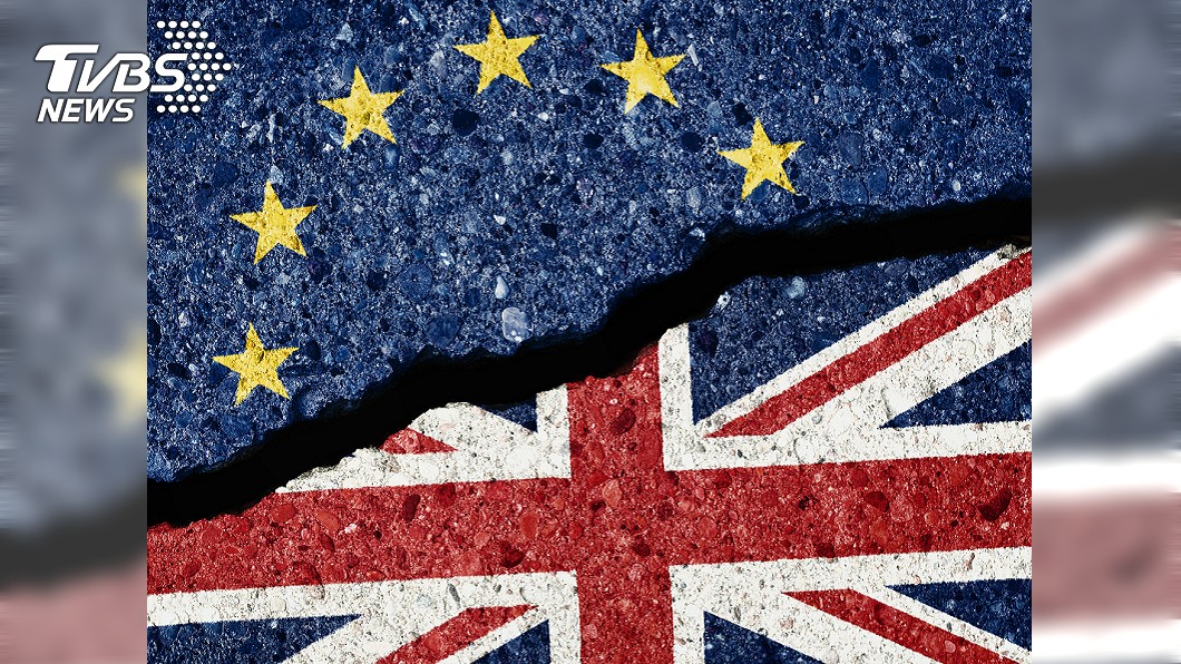 歐盟及英國的旗幟。圖／shutterstock