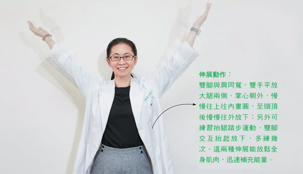 醫師教導伸展動作。圖/康健雜誌