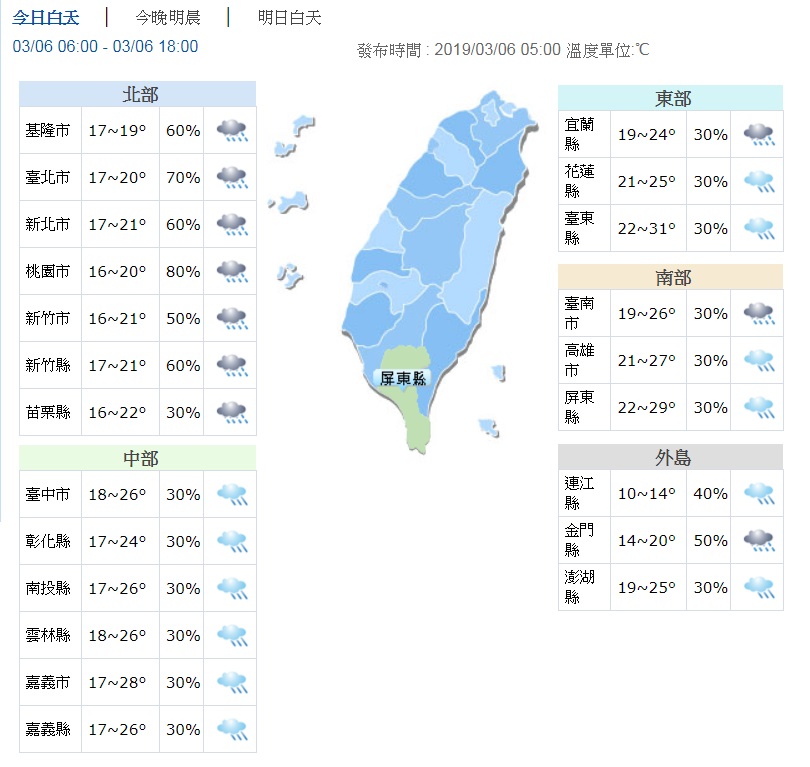 0306天氣1 - 0306天氣1.jpg 圖/翻攝自中央氣象局