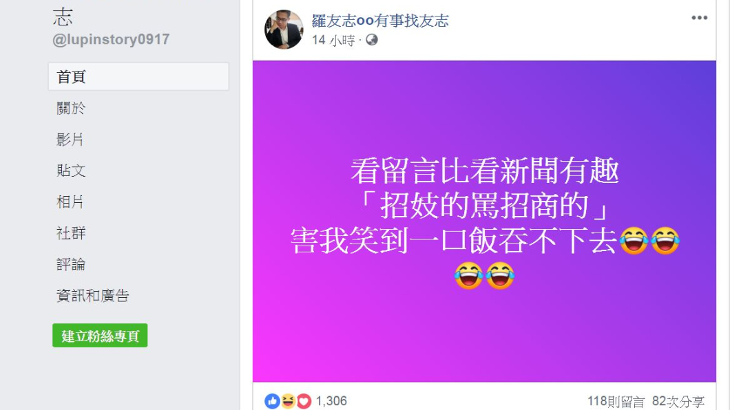翻攝/羅友志臉書