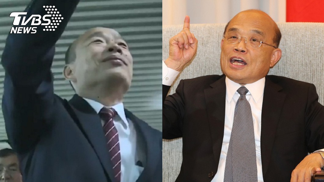 高雄市長韓國瑜(左)、行政院長蘇貞昌(右)。圖／TVBS、中央社 