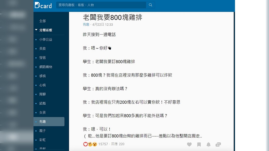 圖/翻攝自Dcard