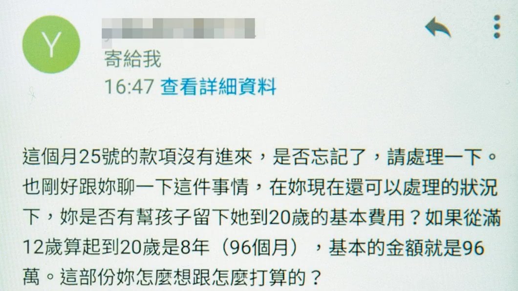 上月喬媽寫信給喬爸講述自己的身體情況越來越不好,詢問喬爸和喬喬有無什麼想法,但喬爸回信僅關心喬媽有無預留喬喬的贍養費。(圖/翻攝自《鏡週刊》)