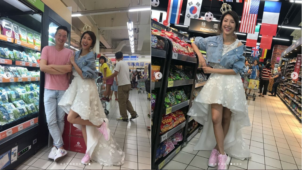 沒想到最後一張照片竟是「閃光彈」。圖/翻攝自楊謹華IG