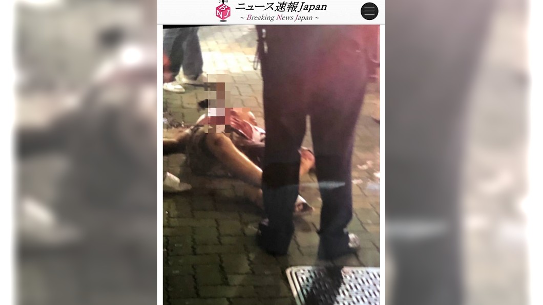 被害人腹中被料理用刀刺入,最終不治身亡。圖/翻攝Breaking News Japan