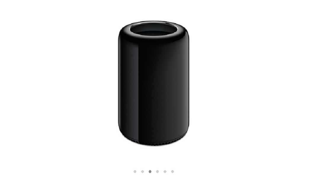 2013年蘋果推出「黑色圓筒」的Mac Pro,被網友笑稱是「骨灰罈」圖/翻攝自APPLE網站
