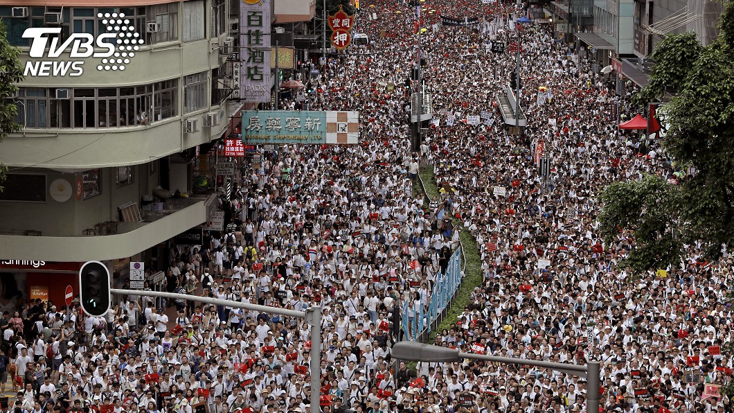 香港9日舉行「反送中」遊行。圖／達志影像美聯社