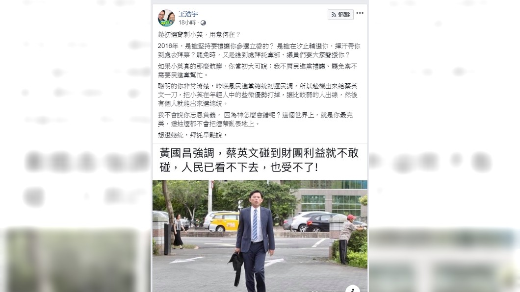 圖/翻攝自王浩宇臉書
