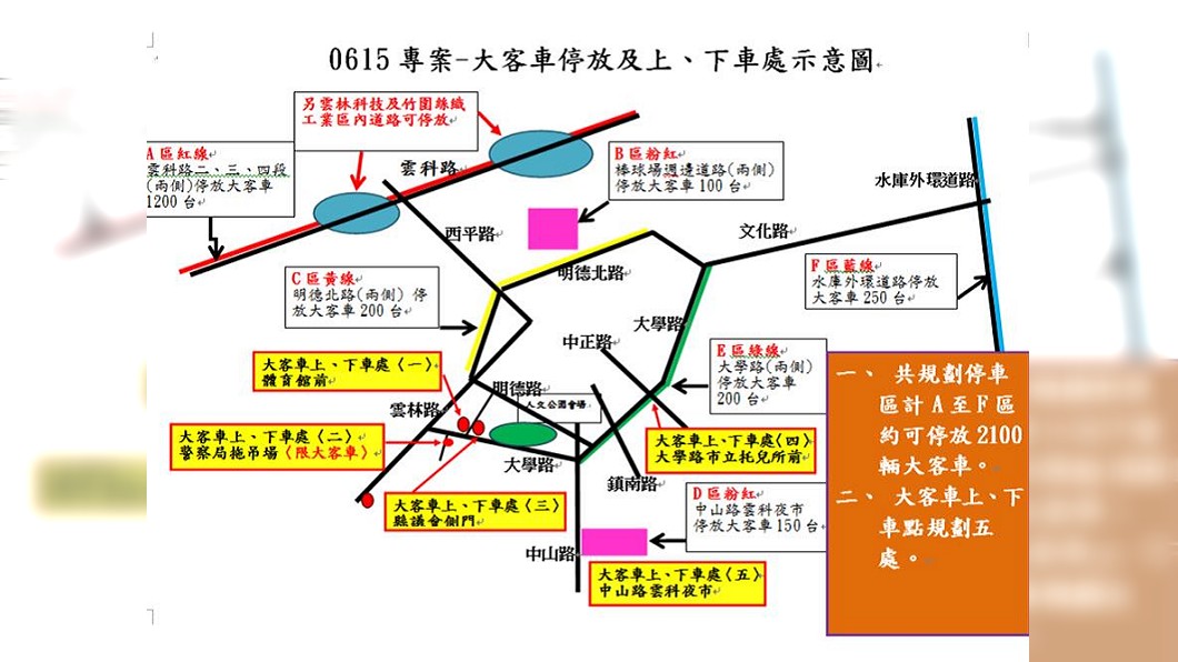 斗六分局針對韓國瑜造勢活動,進行現場彈性交管及提供臨時停車場。圖/翻攝雲林縣警察局斗六分局臉書