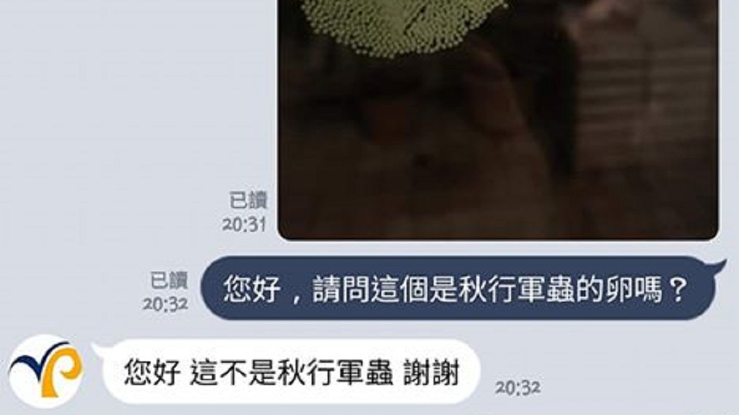 熱心網友將照片傳至防檢局官方LINE詢問。圖/翻攝自臉書「細說淡水」