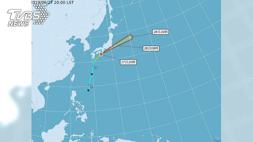 輕颱聖帕颱風成形。圖／中央氣象局