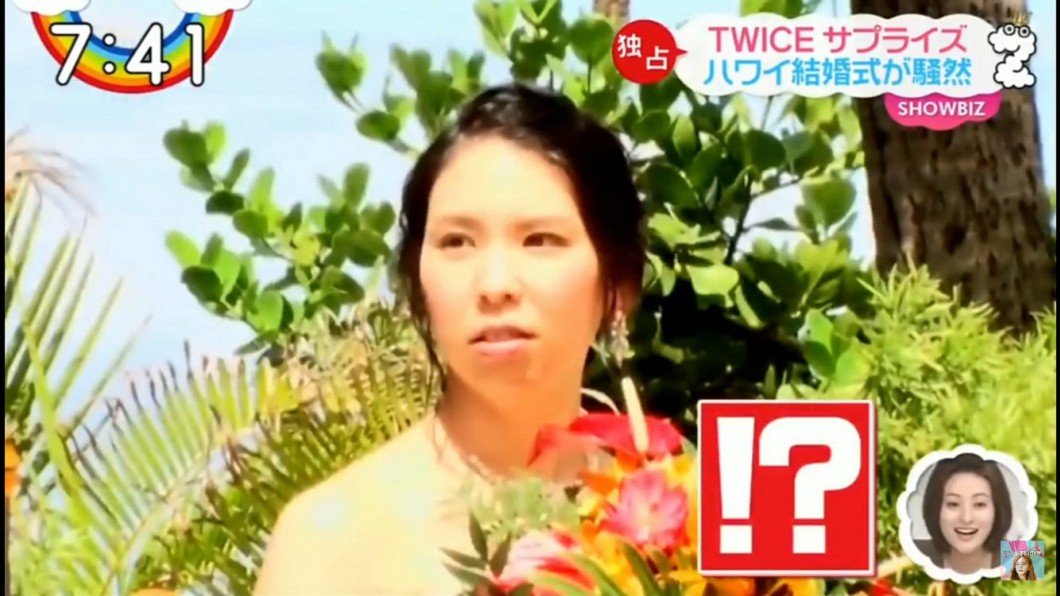 TWICE現身婚禮新娘傻眼。圖/截自日本節目《ZIP》YouTube