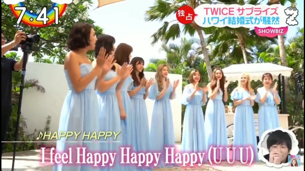 TWICE獻唱新歌祝福新人。圖/截自日本節目《ZIP》YouTube