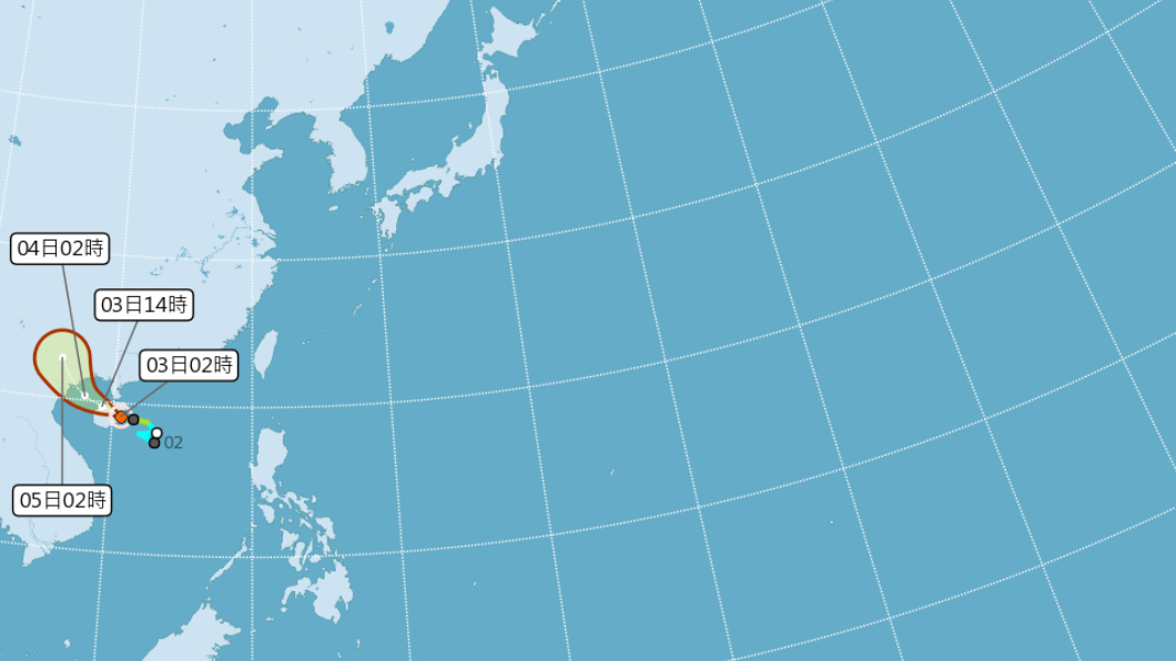 木恩颱風路徑。圖/中央氣象局
