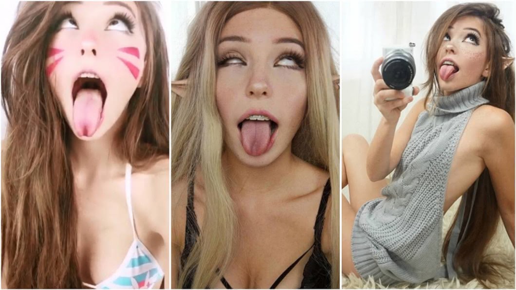 黛爾芬(Belle Delphine)曾以自拍「阿黑顔(アヘ顏)」在亞洲打出知名度。圖/翻攝belle.delphine IG