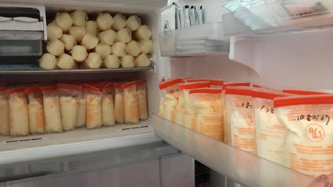 辣媽秀出庫存乳量照片,驚呆一票追奶媽媽。圖/美樂提供