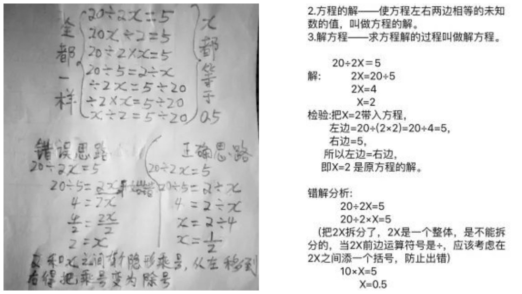 20÷2X=5,X=?答案計算出來民眾分為兩派。(圖/翻攝自陸網)