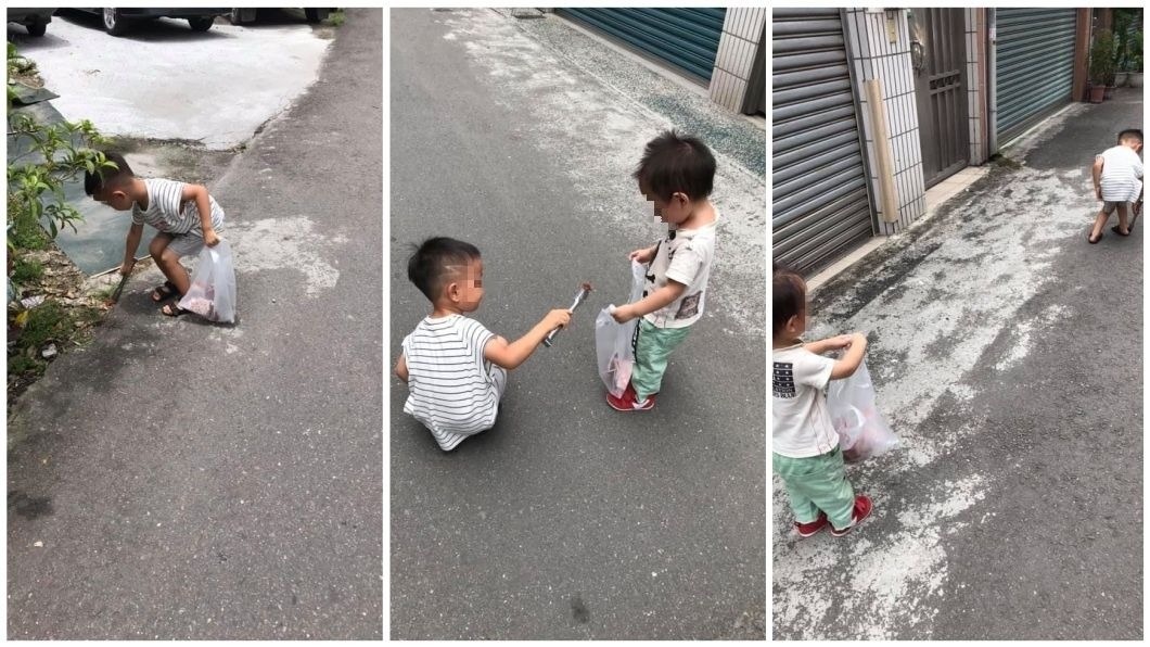 有一名媽媽分享自己2個兒子愛吵架,她就罰兄弟倆去撿垃圾。(圖/翻攝自爆廢公社)