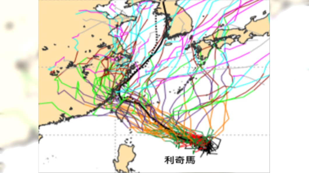最新(4日20時)歐洲模式(ECMWF)系集模擬圖。圖/翻攝自「三立準氣象·老大洩天機」專欄