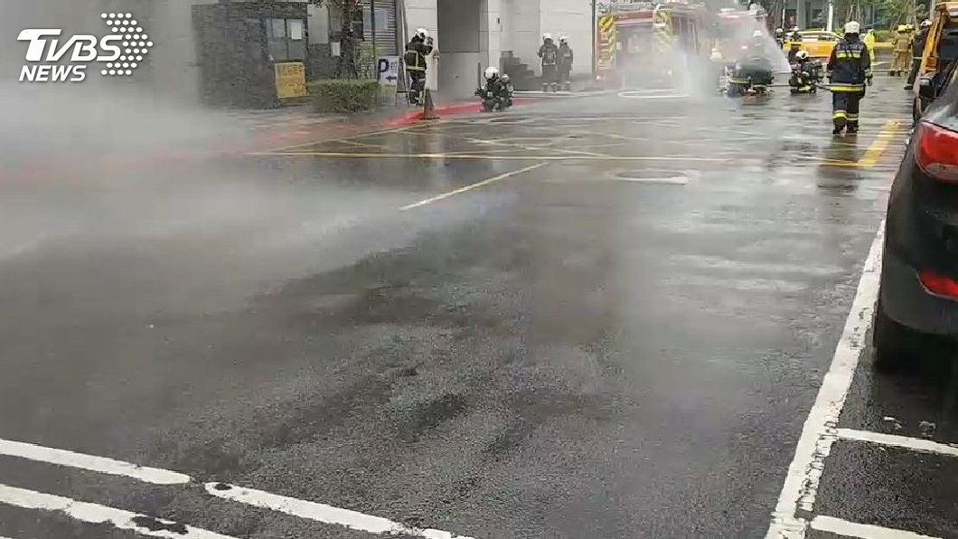 南港園區街瓦斯外洩。圖/TVBS