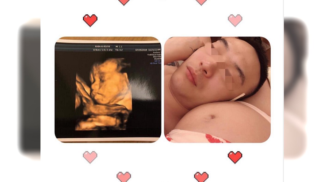 洪柏葳與老婆孕肚合照。圖/翻攝自爆料公社
