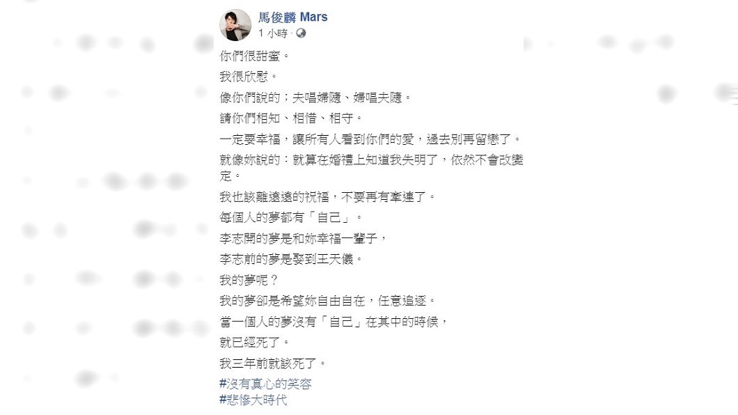 圖/翻攝自馬俊麟臉書