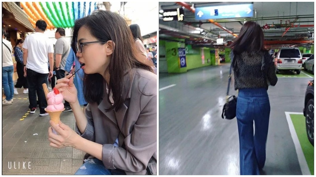 女大生還分享自己母親吃冰淇淋和背影照。(圖/翻攝自Dcard)