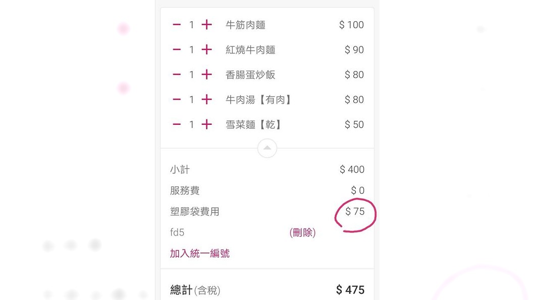 塑膠袋75元。圖/翻攝自爆廢公社二館臉書