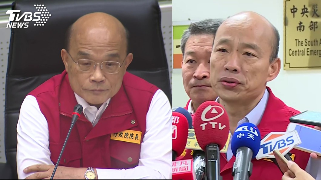 行政院長蘇貞昌、高雄市長韓國瑜。圖/TVBS