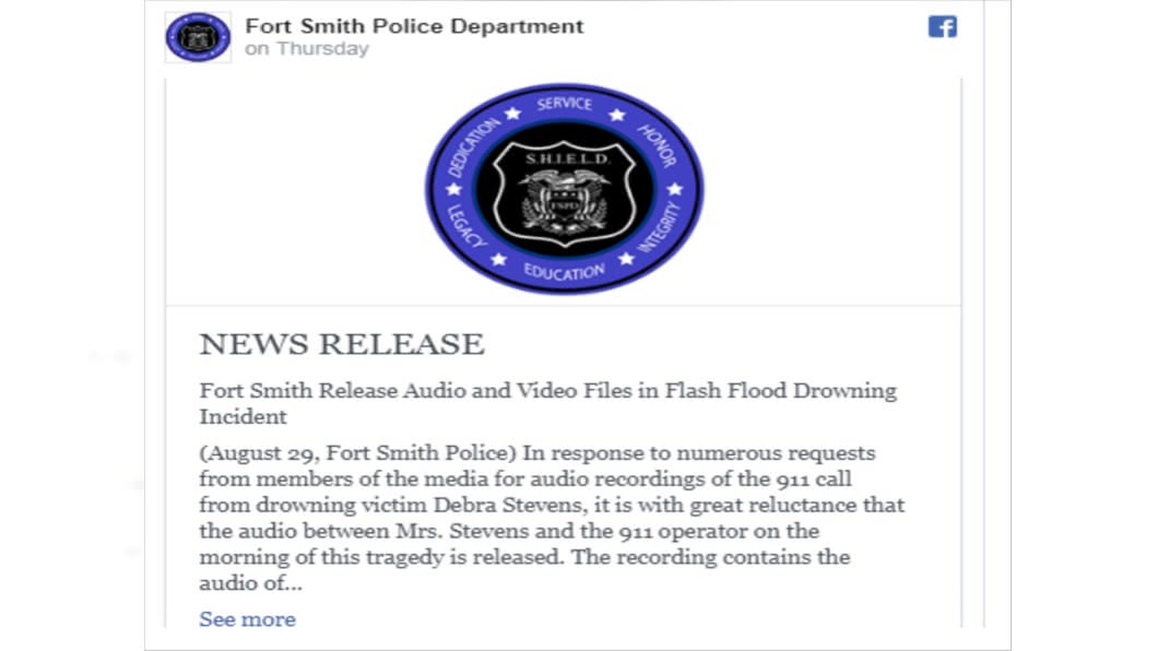 圖/翻攝自Fort Smith Police Department臉書