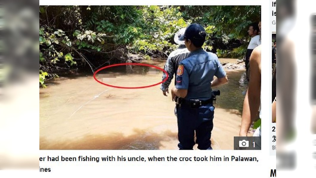菲律賓1名少年日前跟叔叔去河裡捕魚,不料遭鱷魚襲擊分屍慘死。(圖/翻攝自太陽報)