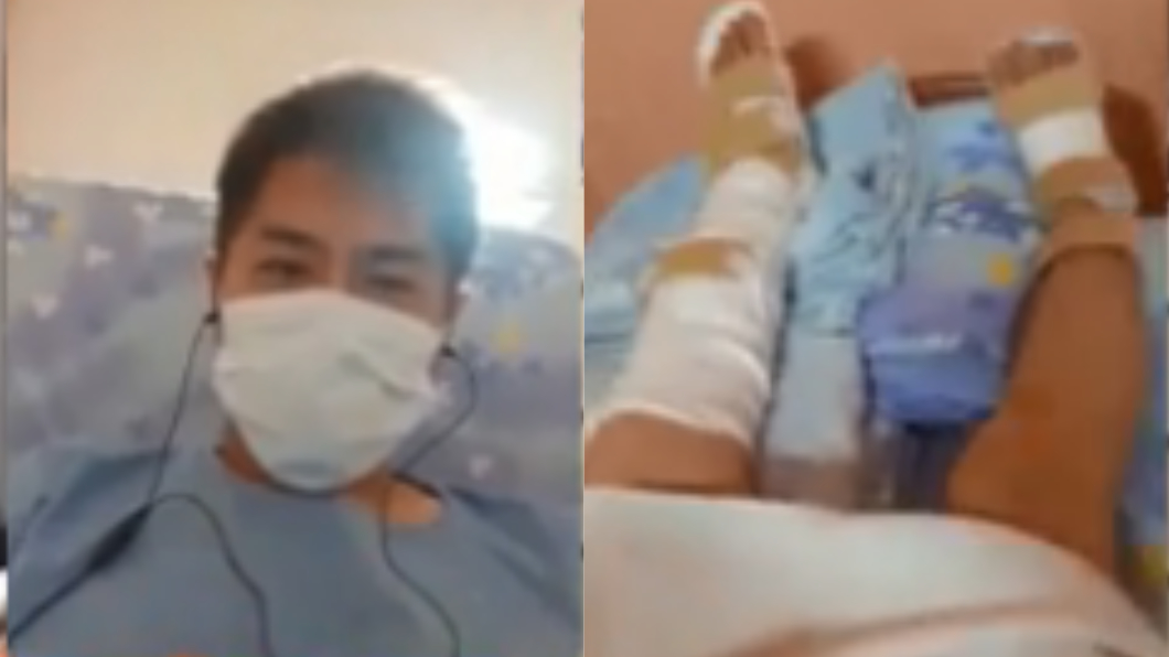 吳小哲傷後首露面。圖/翻攝自吳小哲直播台