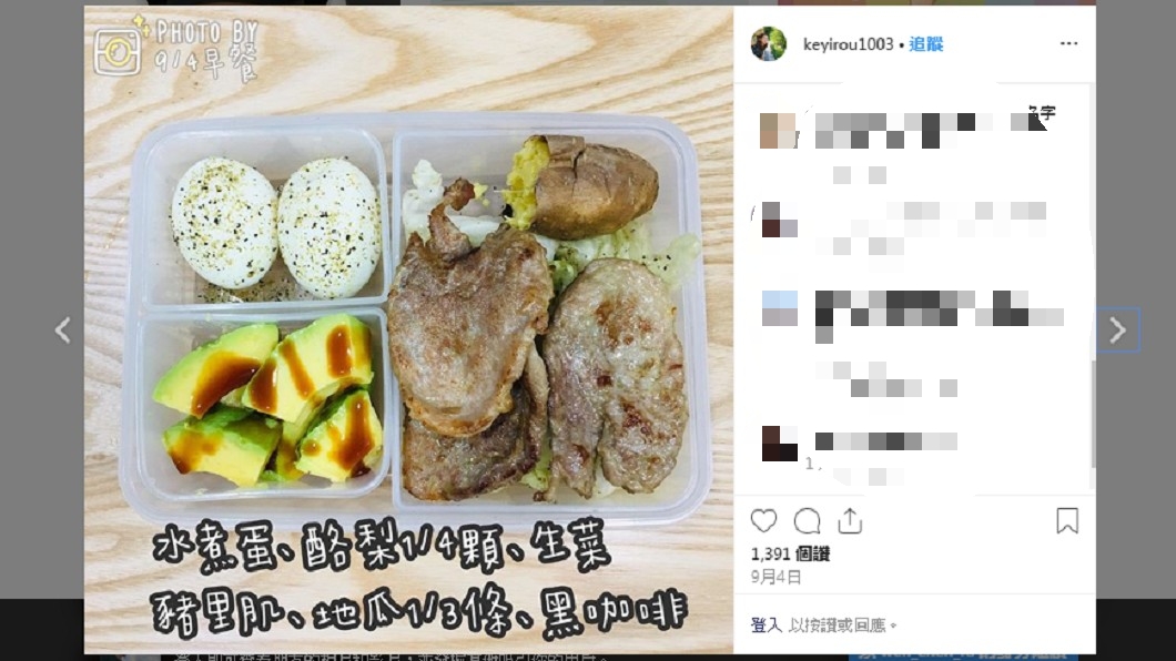 柯以柔的瘦身食譜。 圖/翻攝自柯以柔IG