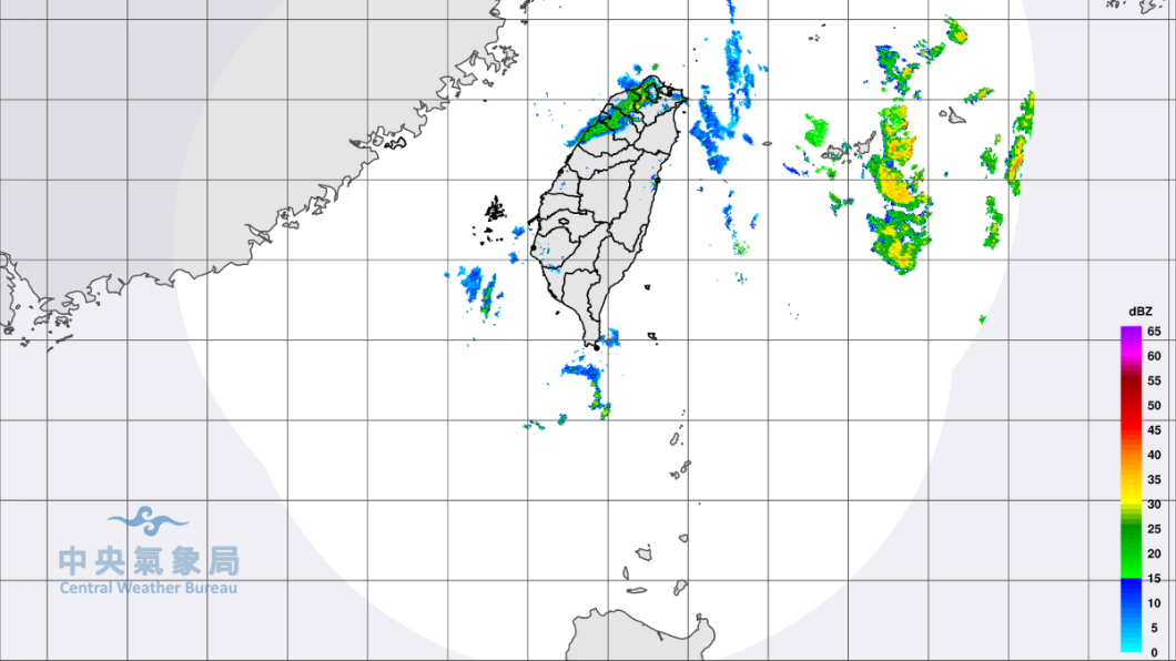 雷達合成回波圖。圖/中央氣象局