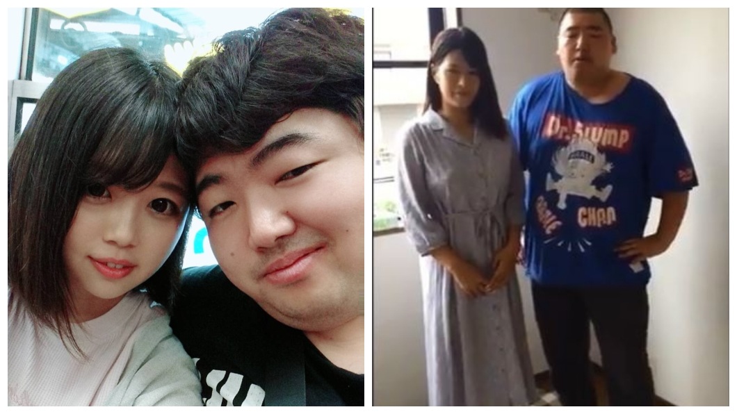 日本1名體重超過120公斤宅男直播主，竟然先後交了2名正妹女友。(圖／翻攝自推特)