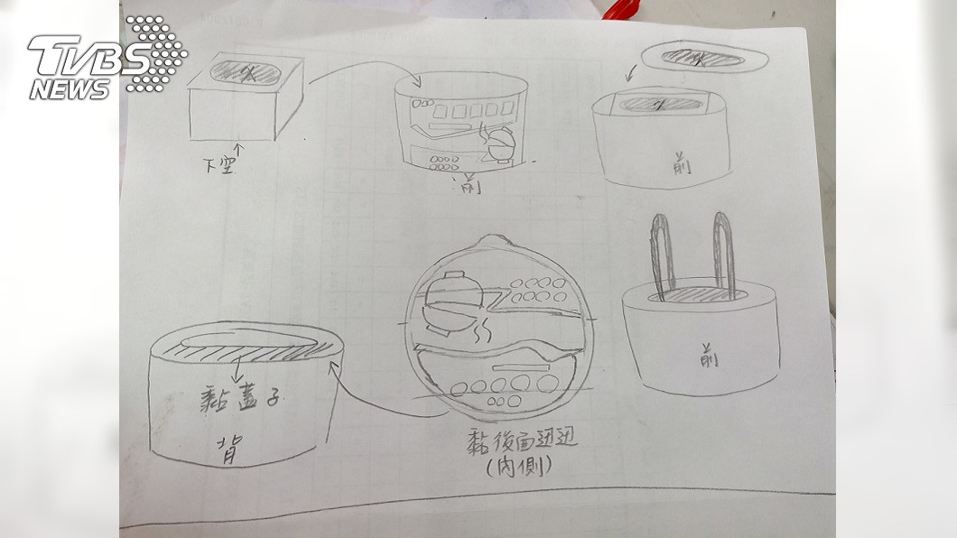 高雄媽媽製作前先畫好設計圖。圖/高雄網友授權提供