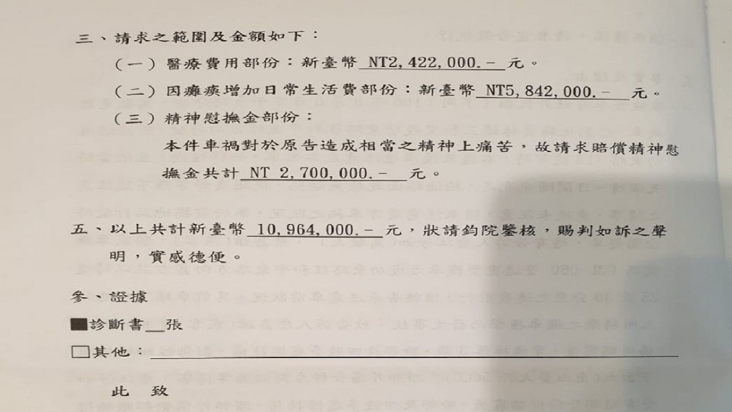 男網友提到自己日前與1輛雙載機車發生擦撞，對方是2位75歲的老人，竟對他求償1100萬。(圖／翻攝自爆料公社)