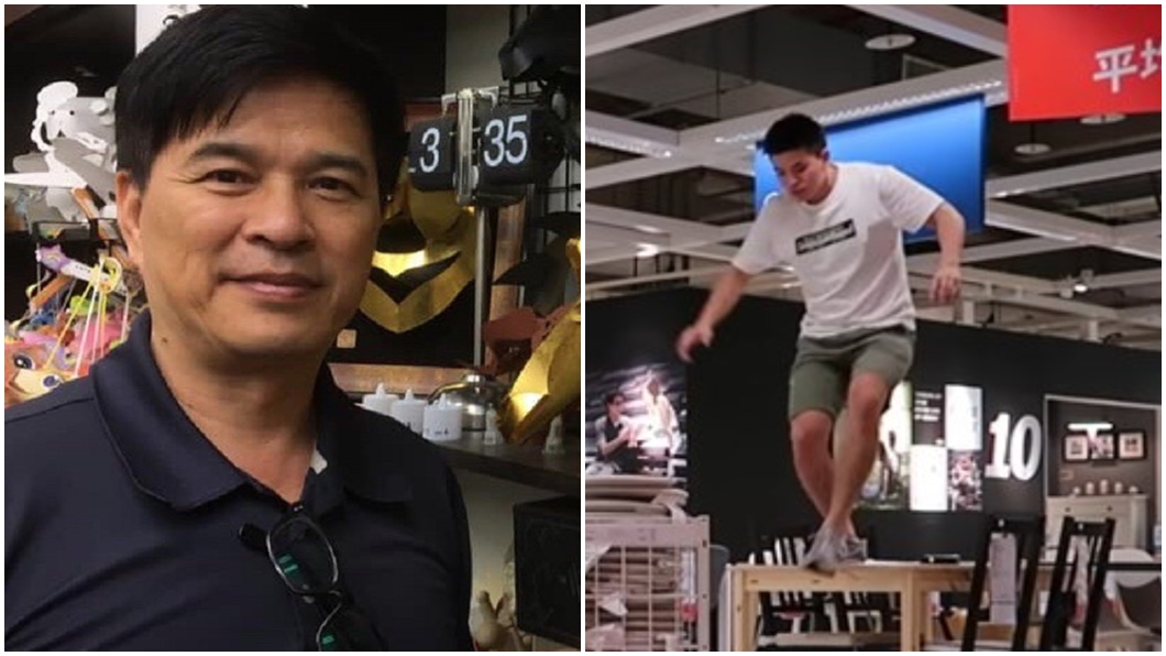 李興文(左)的兒子李堉睿(右)日前大鬧IKEA，引發風波。圖／翻攝臉書、Youtube