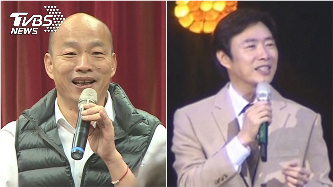 國民黨總統參選人韓國瑜(左)、資深藝人費玉清(右)。圖／TVBS資料照