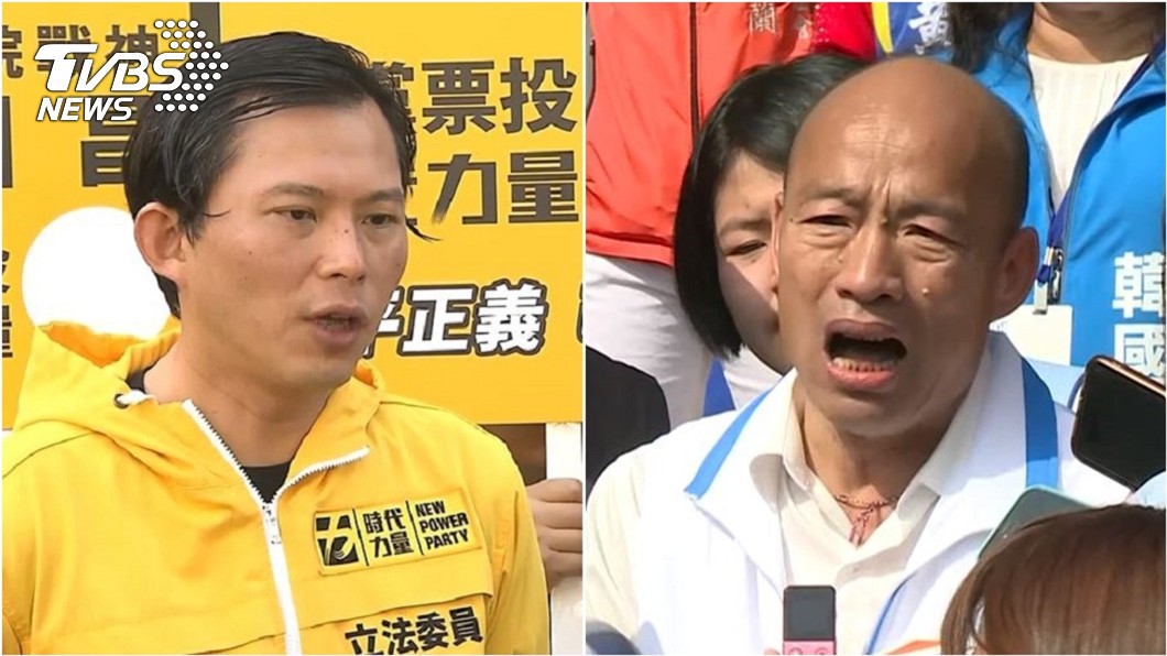 時代力量立委黃國昌(左)、國民黨總統參選人韓國瑜(右)。圖／TVBS