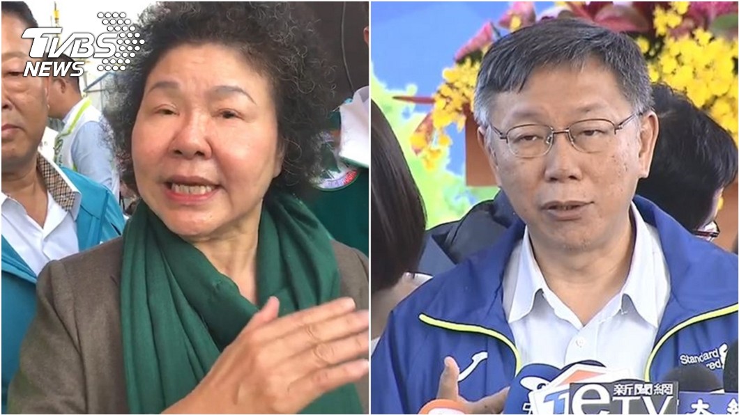 高雄市前市長陳菊(左)、台北市長柯文哲(右)。圖／TVBS